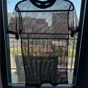LF Sheer Black Mesh Top